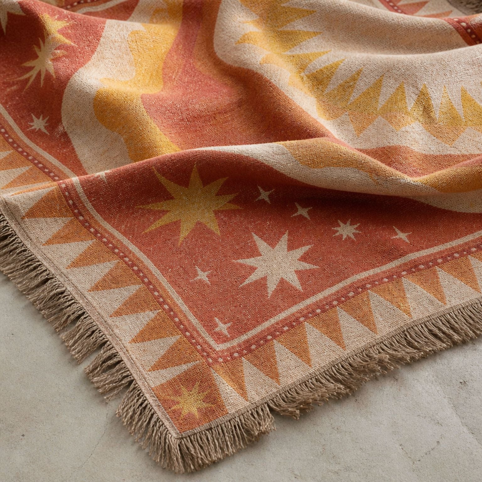 Horizon jacquard woven throw rug — woven texture close-up | Solara Covers