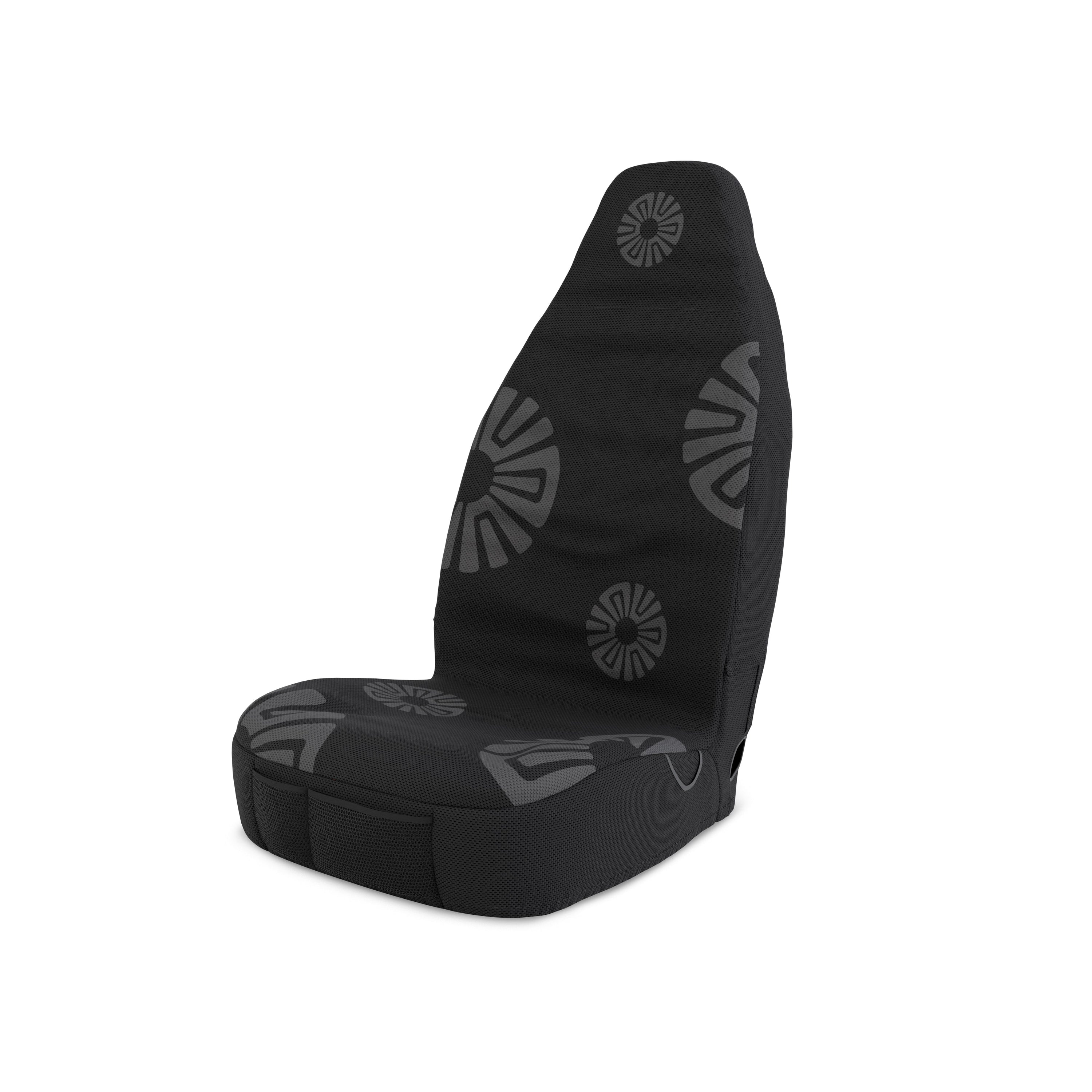 Solara Ash Black universal seat cover - solid black side view