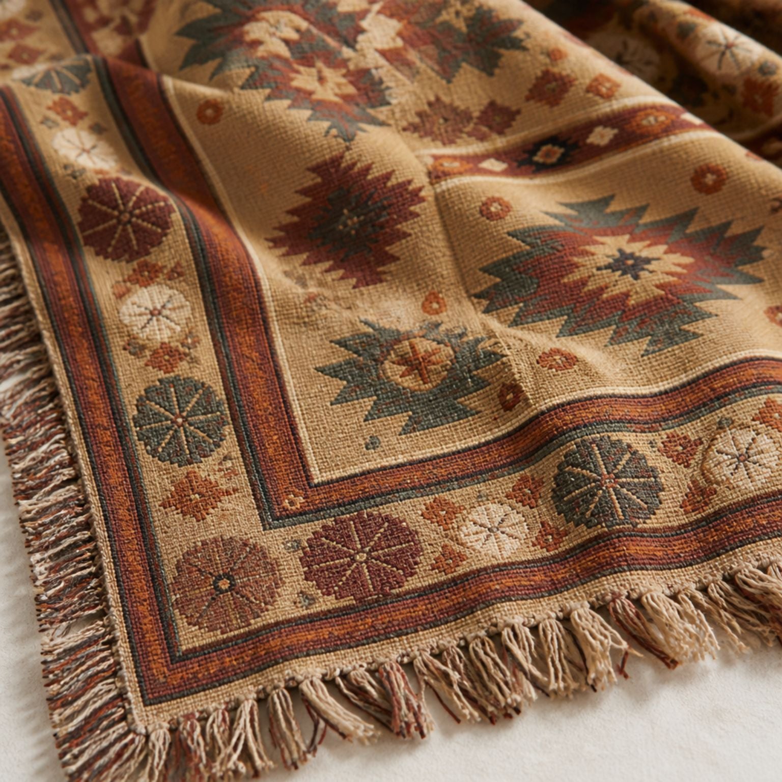 Indigo - Jacquard Woven Throw Rug