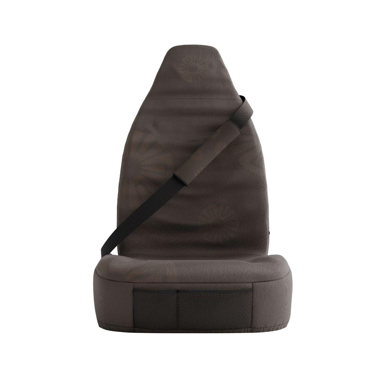 Clay seat belt sleeves styled in vehicle interior — earthy brown padded comfort | Solara Covers