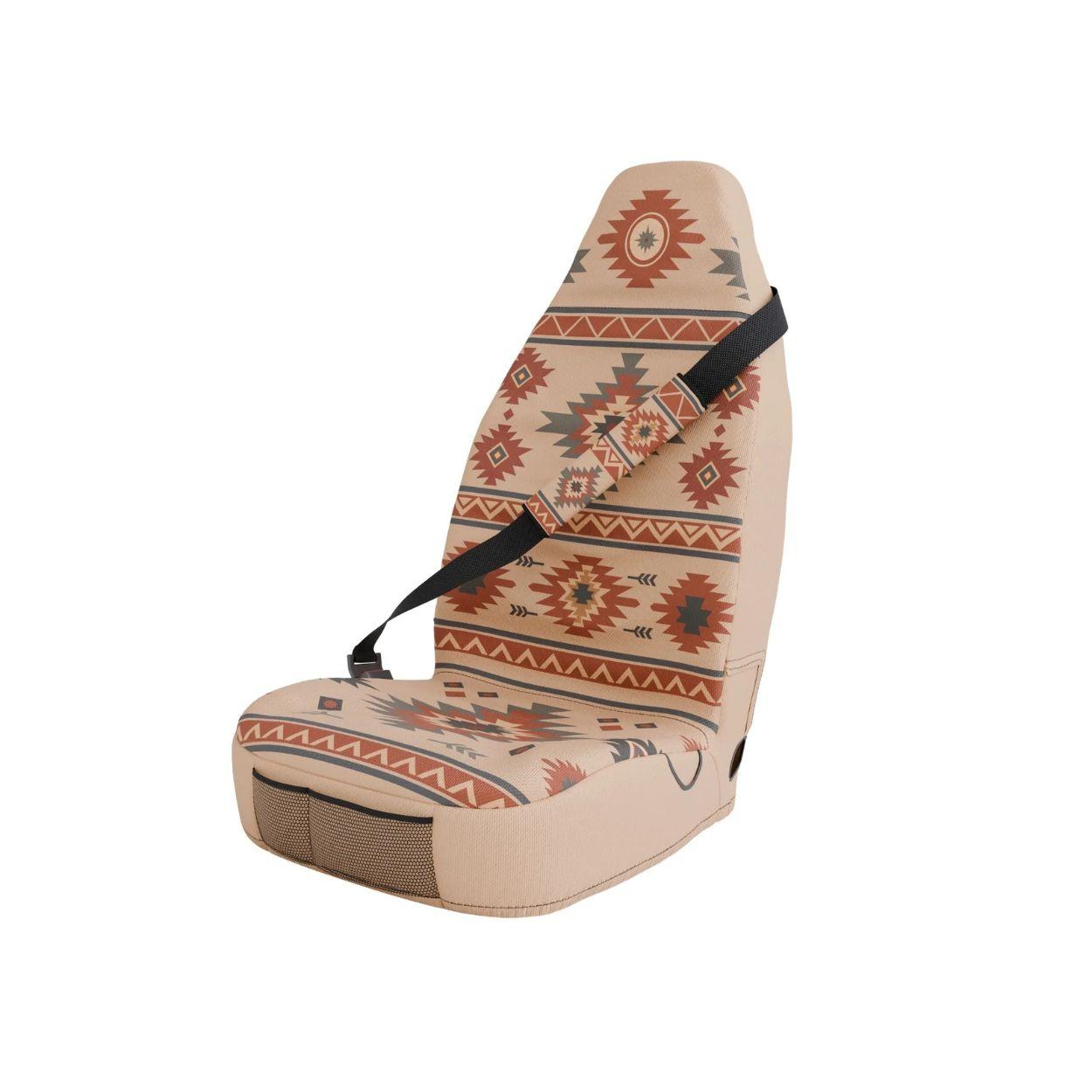 Indigo padded seat belt covers (pair) by Solara Covers — cream and blue, machine washable