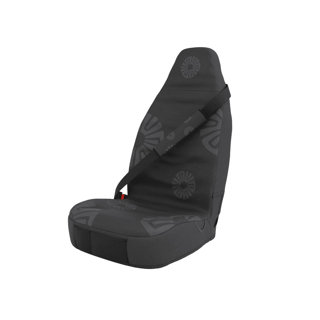 Stone Grey padded seat belt covers (pair) by Solara Covers — charcoal grey, machine washable