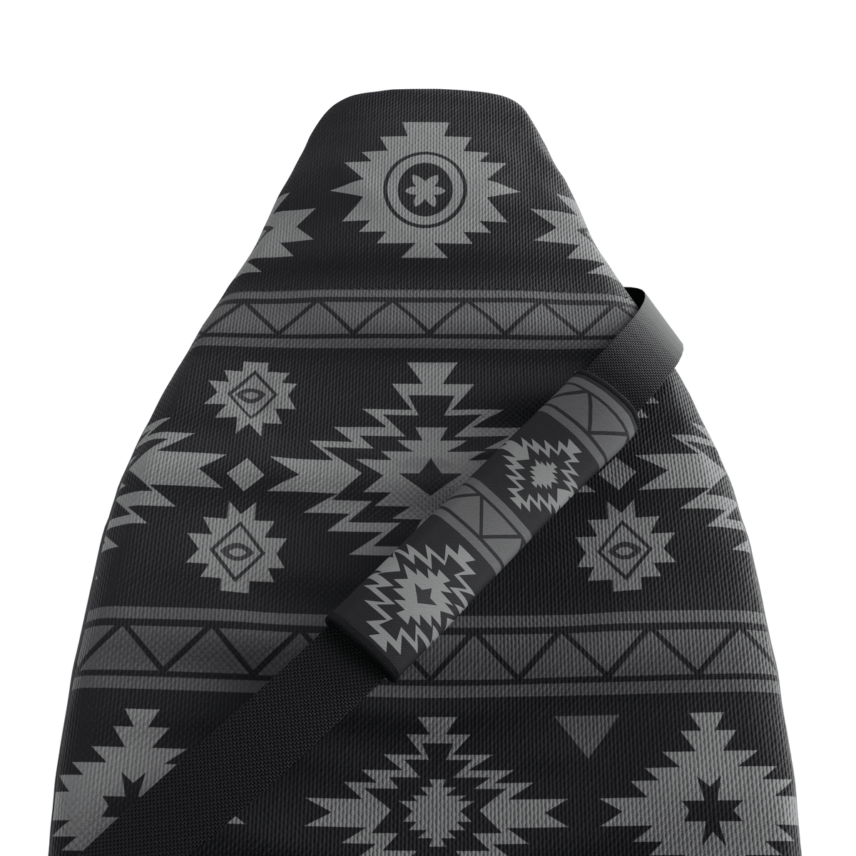 Solara Karma Gurtpolster, Azteken-Print, Schwarz & Grau geometrisch, Tribal-Print