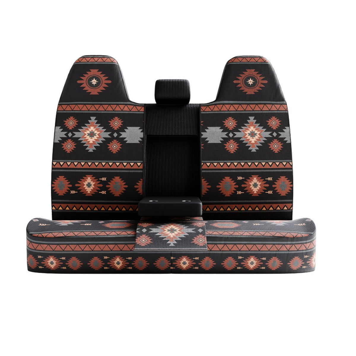 Zara back seat cover with the middle section opened for the fold-down armrest