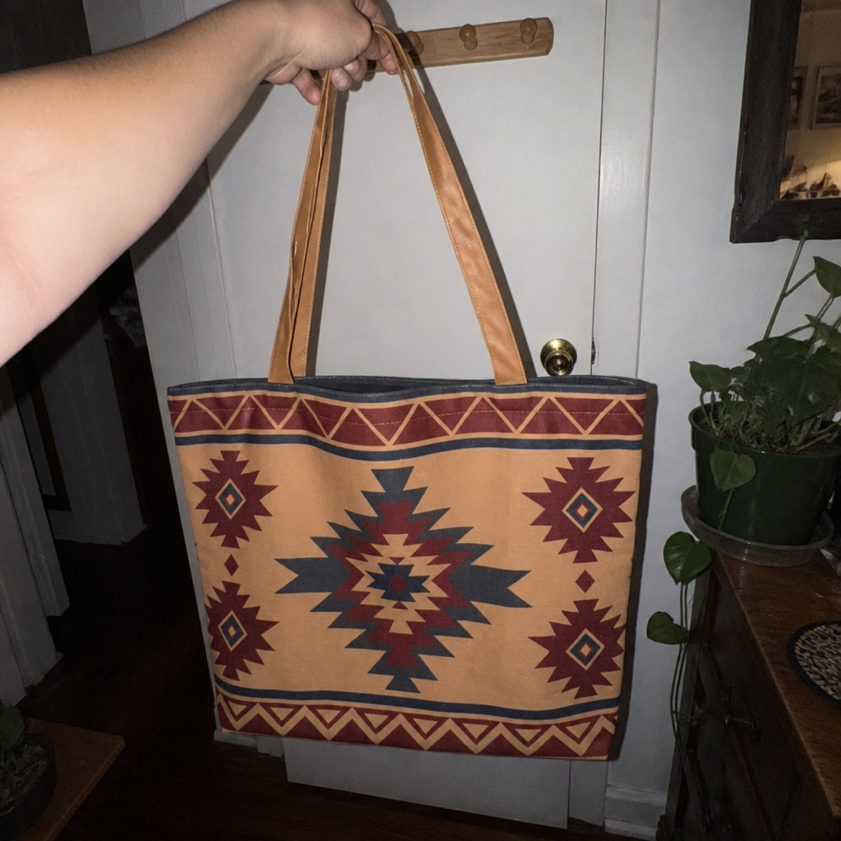 Boho tote bag presented as a gift