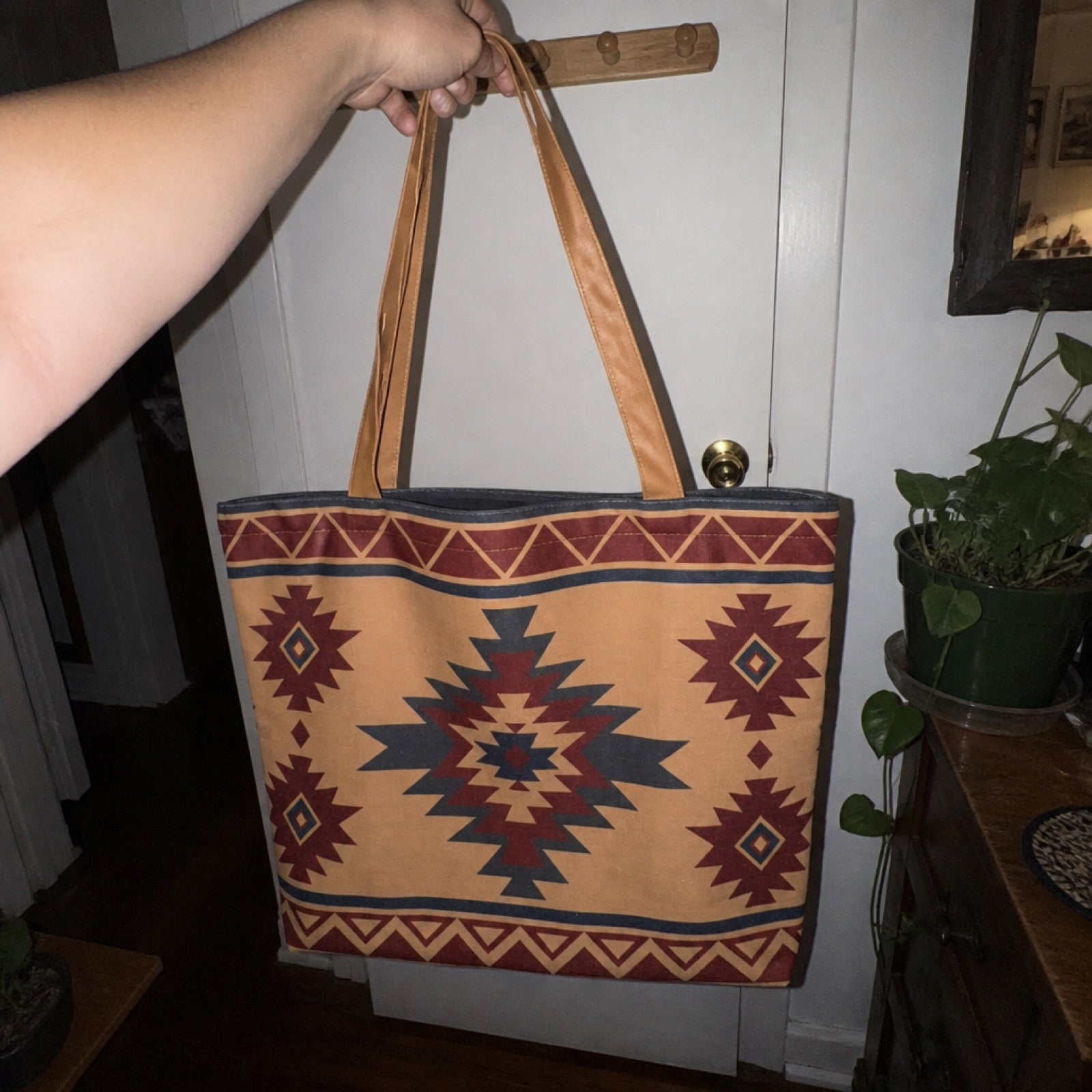 Boho tote bag presented as a gift