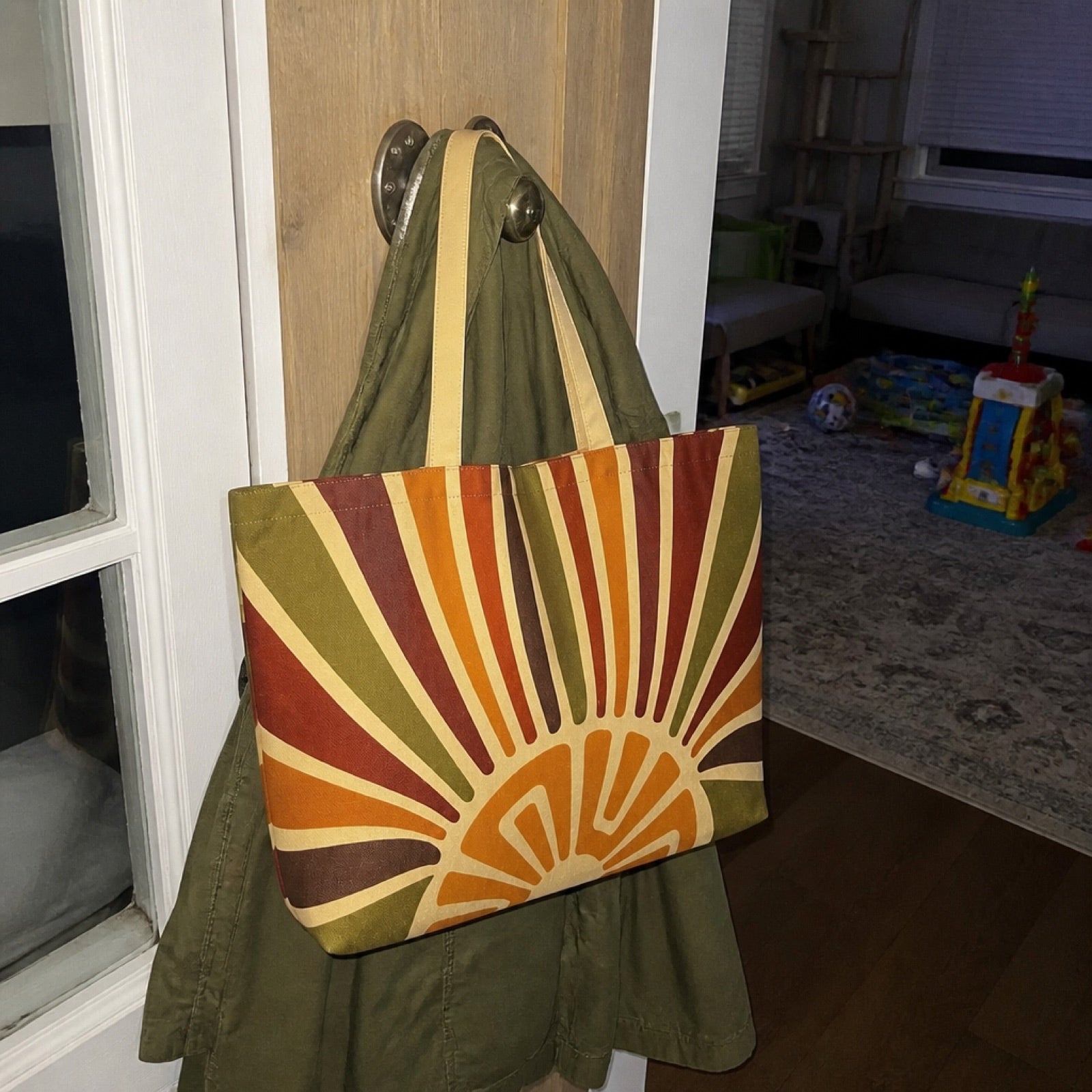 Boho tote bag styled as an everyday accessory