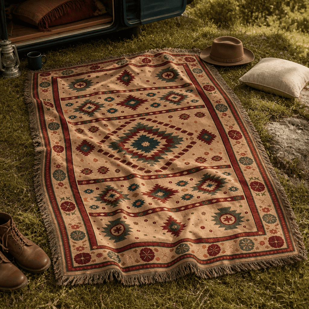 Indigo - Jacquard Woven Throw Rug