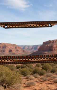 Luna license plate frames — night-sky folk frame on vehicle, USA & Canada plates | Solara