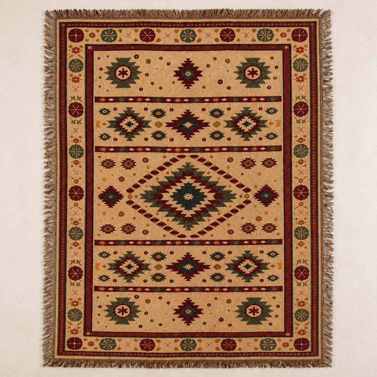 Indigo - Jacquard Woven Throw Rug