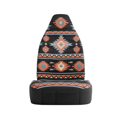 Solara Zara Aztec universal seat cover - black &amp; orange pattern detail