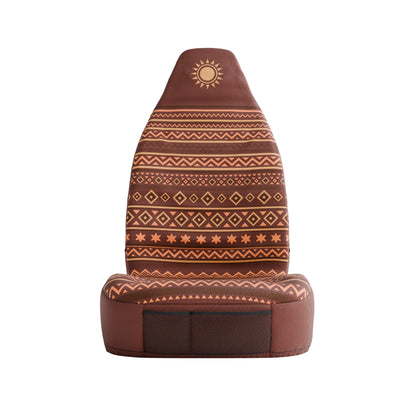 Solara Savana Aztec universal seat cover - brown &amp; rust pattern detail
