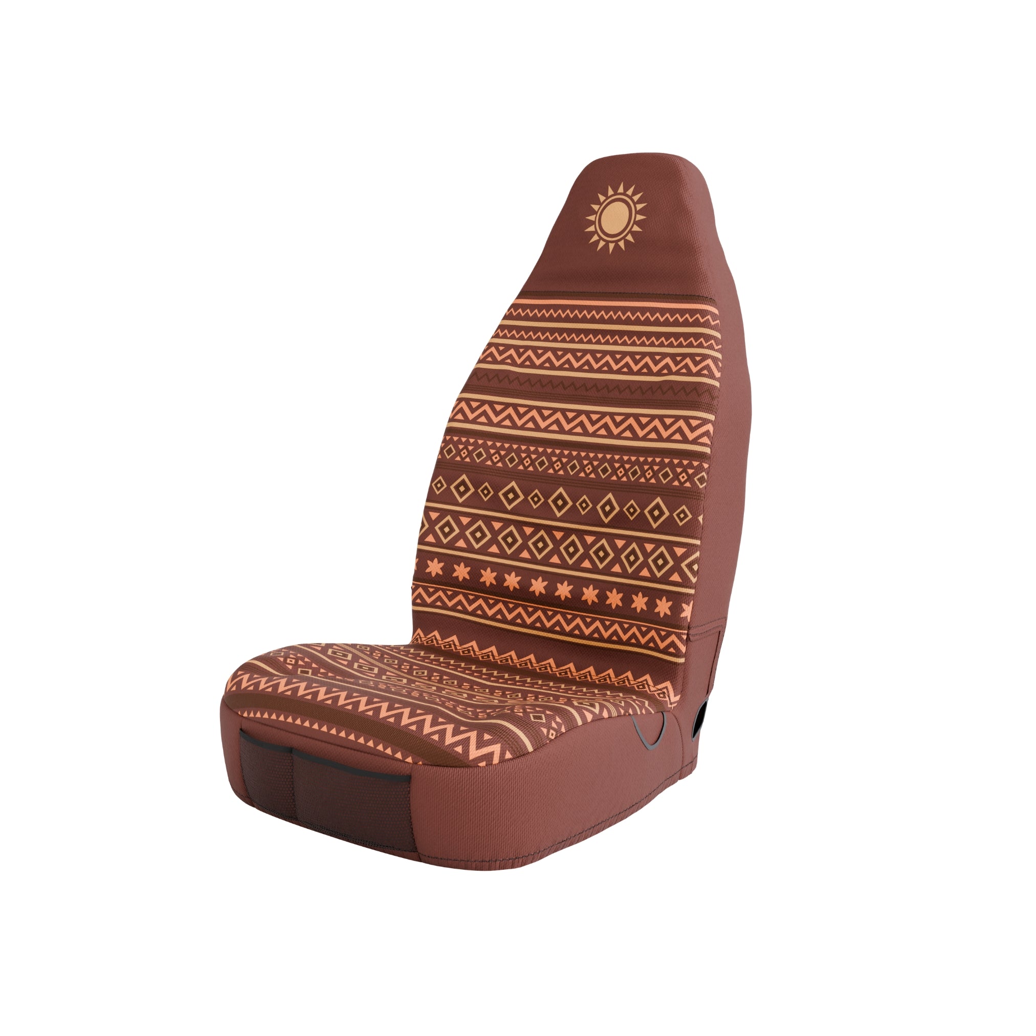 Solara Savana Aztec universal seat cover - brown &amp; rust side view