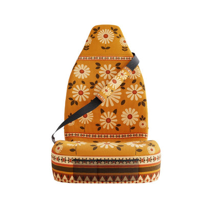 Daisy padded seat belt covers — retro daisy pattern detail | Solara