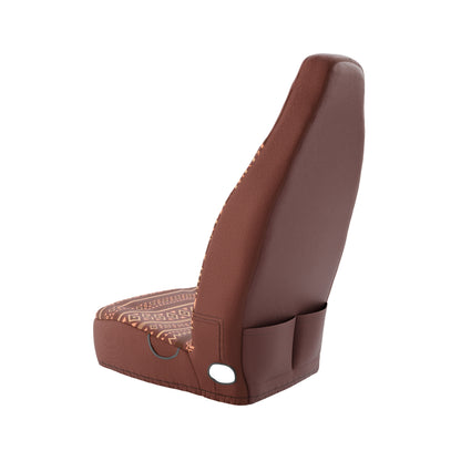 Solara Savana Aztec universal seat cover - brown &amp; rust installed in van interior
