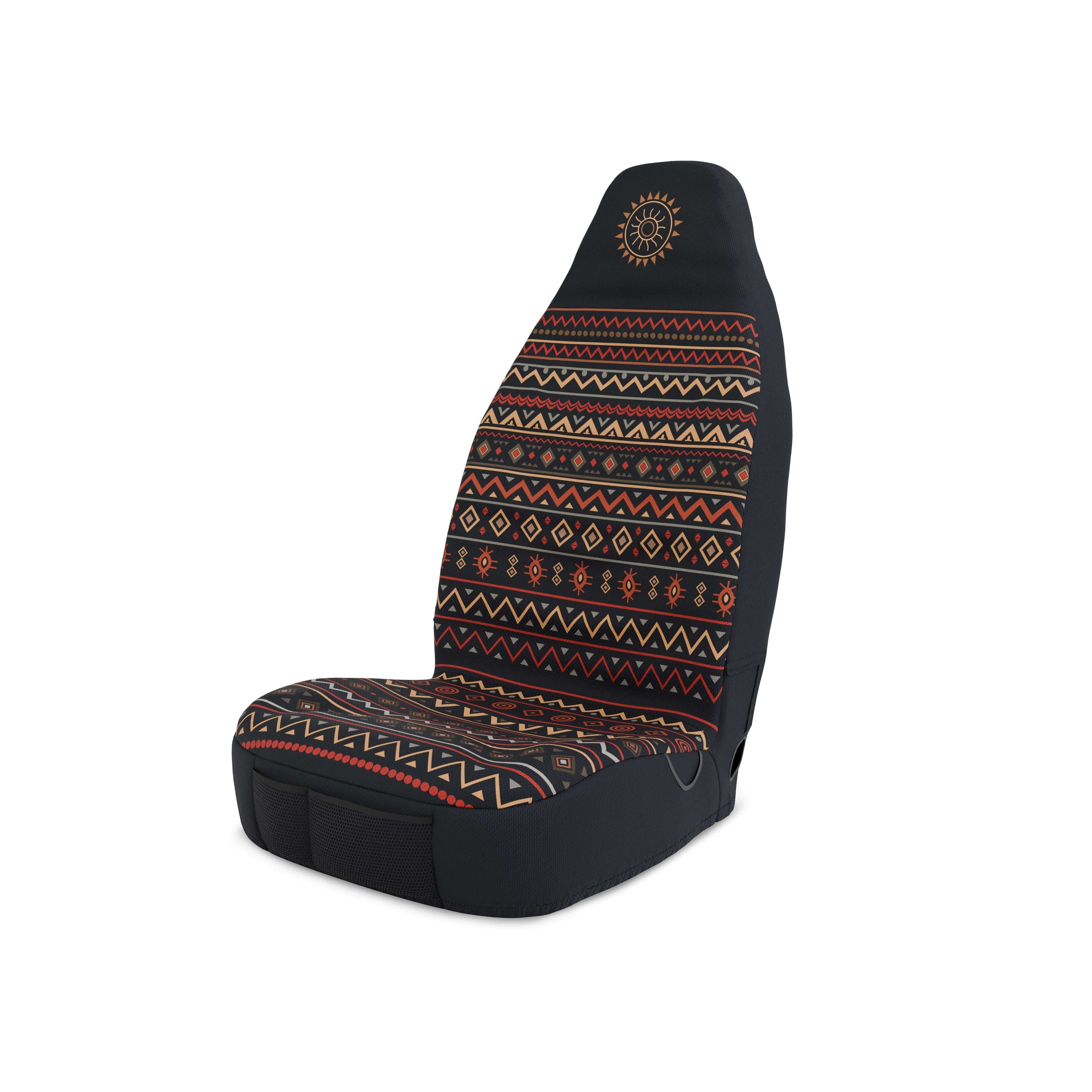 Solara Luna Aztec universal seat cover - black multicolor side view