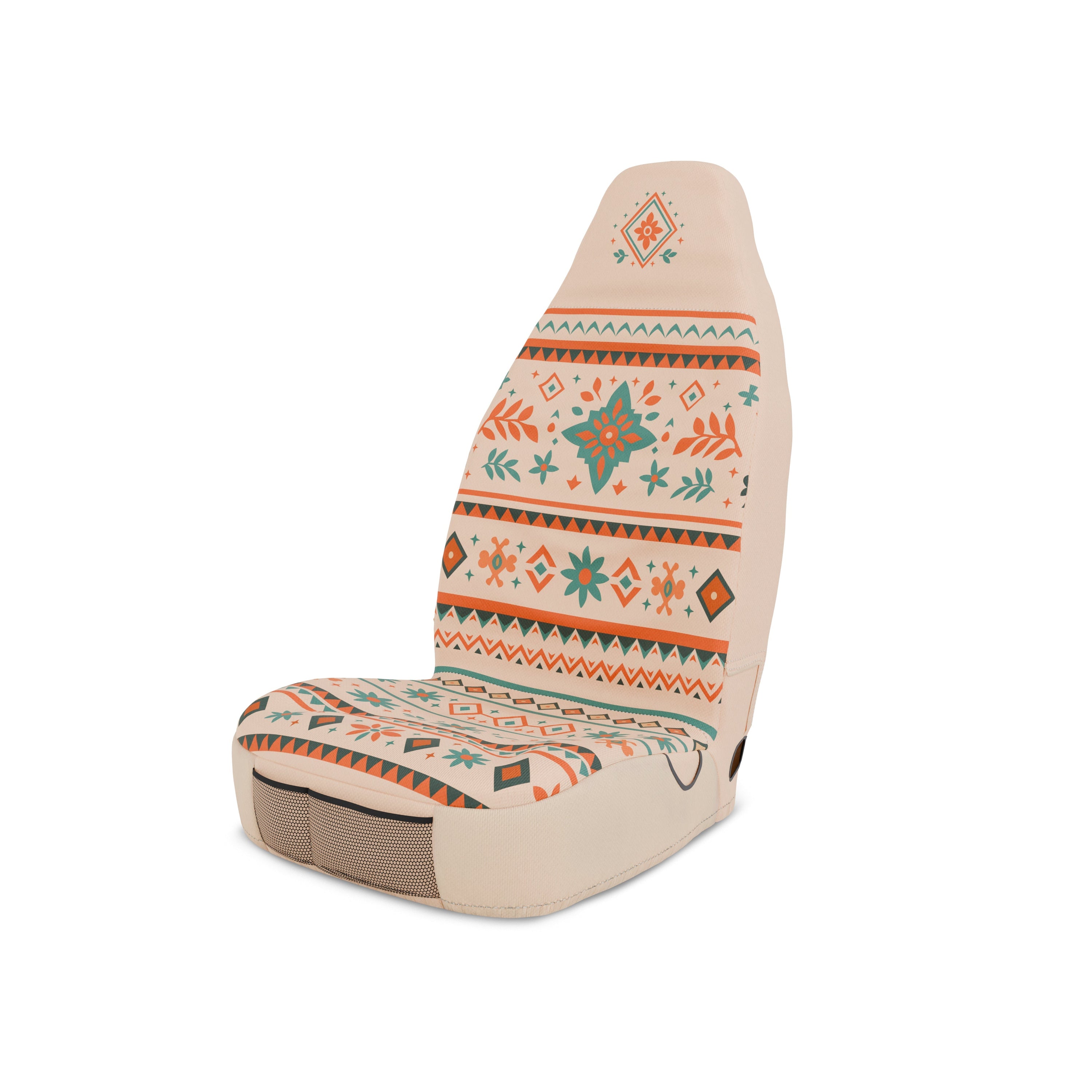 Solara Sierra Southwest Aztec universal seat cover - cream &amp; red side view