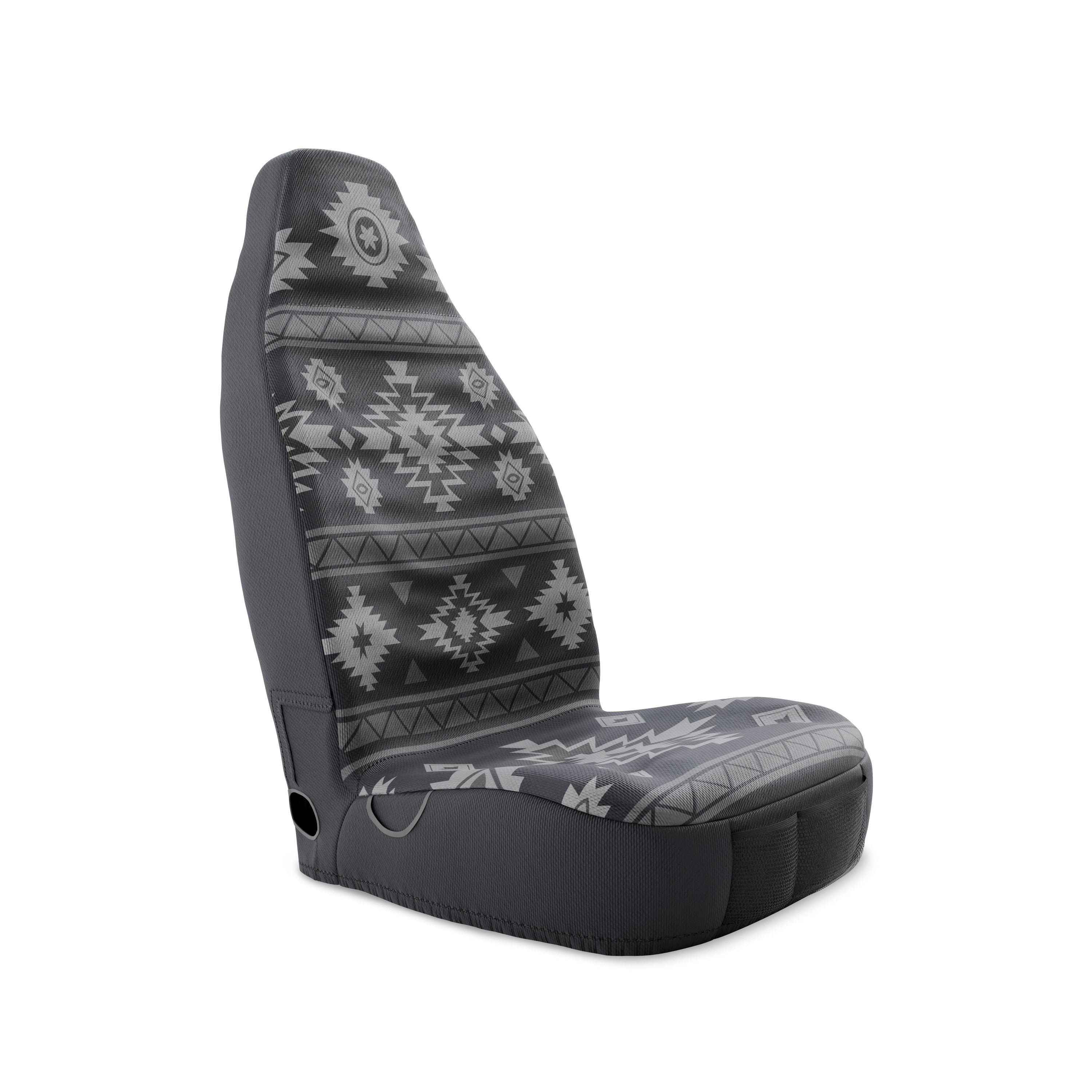 Solara Karma Aztec universal seat cover - black &amp; grey geometric tribal print