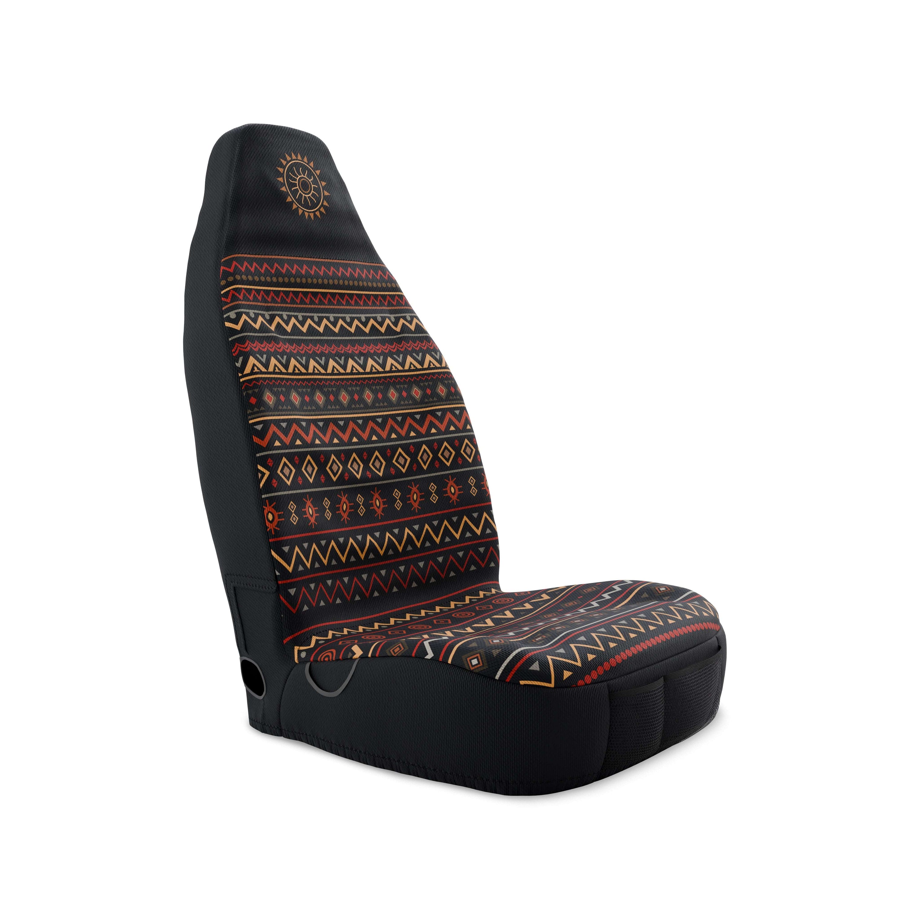 Solara Luna Aztec universal seat cover - black multicolor tribal print
