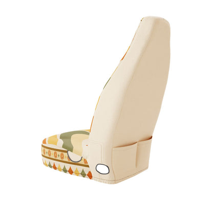 Solara Ripple universal seat cover — 70s wave print, back view