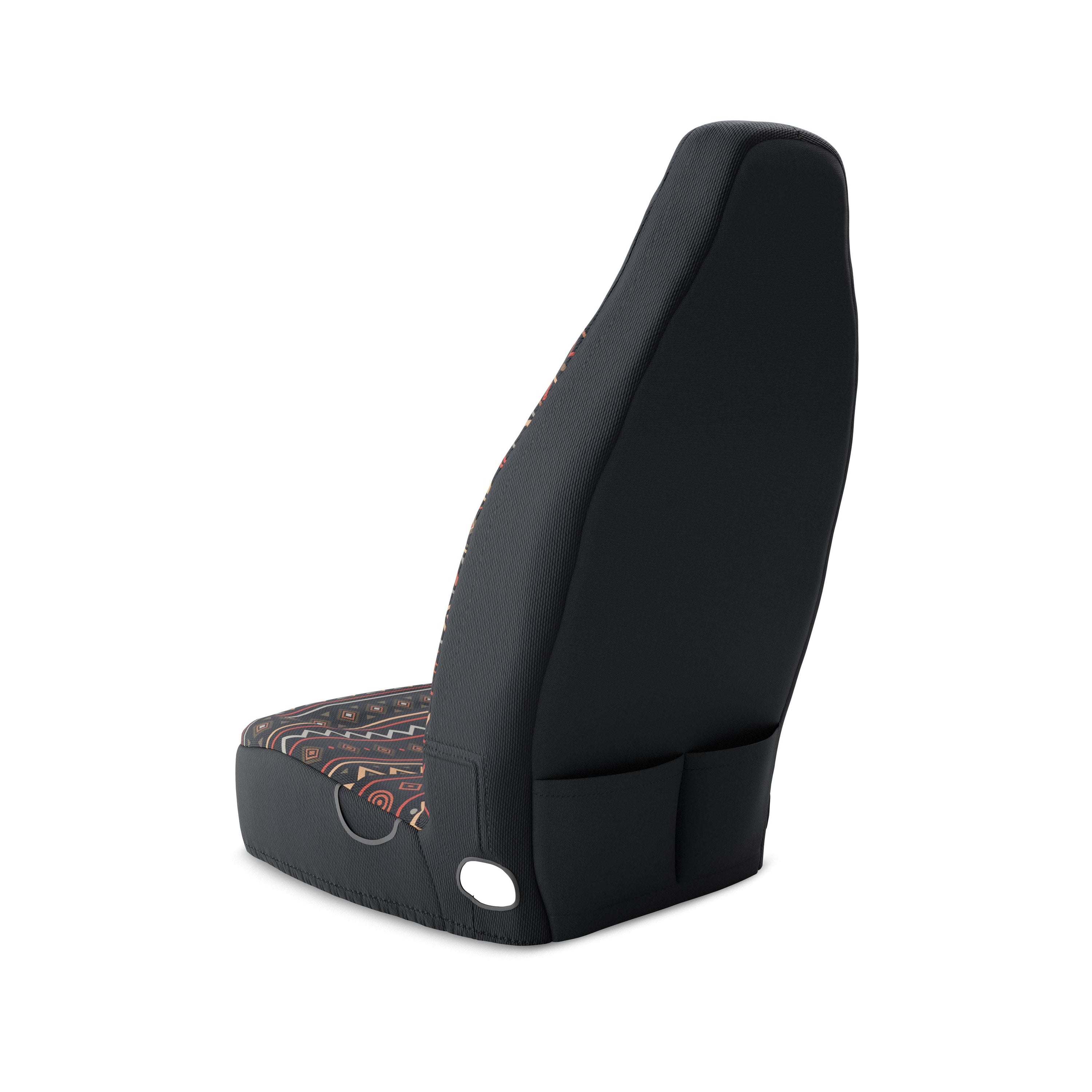 Solara Luna Aztec universal seat cover - black multicolor installed in van interior