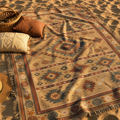 Indigo - Jacquard Woven Throw Rug