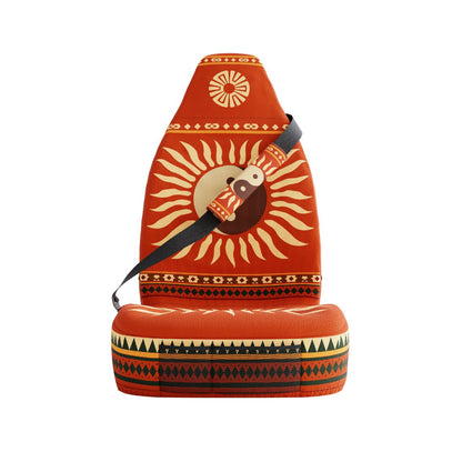 Tao padded seat belt covers — yin-yang sunburst pattern detail | Solara