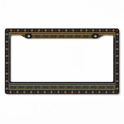 Lima license plate frames — navy chevron frame detail shot | Solara