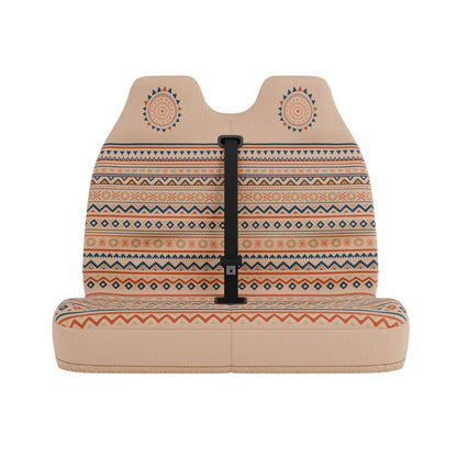 Aria double front seat cover by Solara Covers for van bench seats and campers — waterproof cream and terracotta design