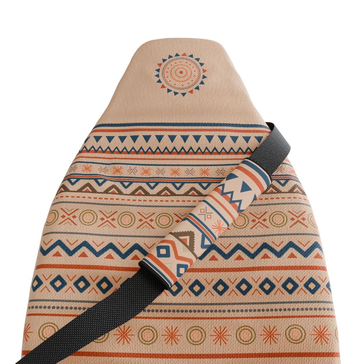 Aria seat belt covers pair installed in van — cream and terracotta padded sleeves | Solara Covers