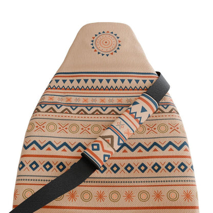 Aria seat belt covers pair installed in van — cream and terracotta padded sleeves | Solara Covers