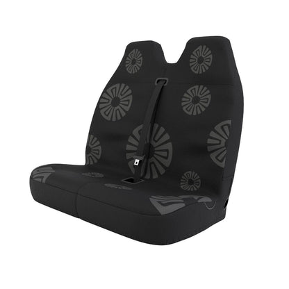 Ash Black double front cover styled in van interior — solid black bench seat protection | Solara Covers