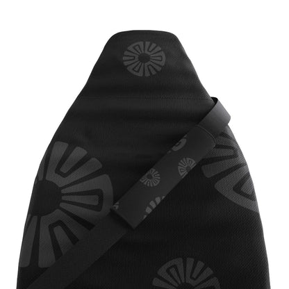 Ash Black seat belt covers pair installed in van — solid black padded sleeves | Solara Covers