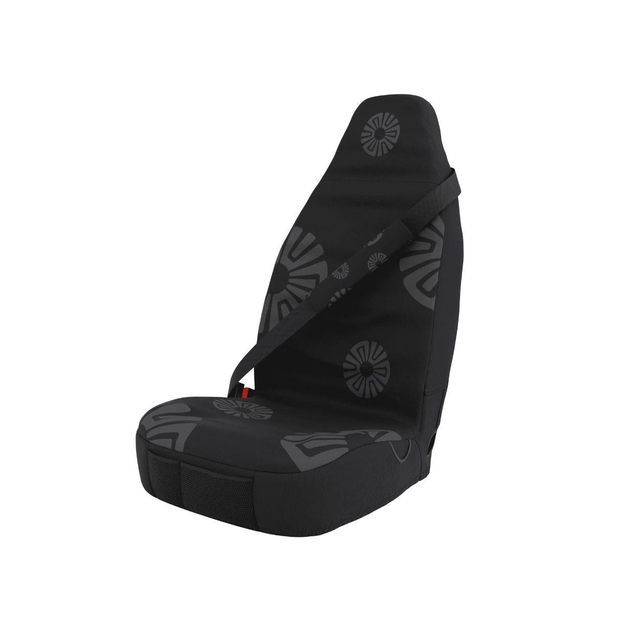 Ash Black padded seat belt covers (pair) by Solara Covers — solid black, machine washable