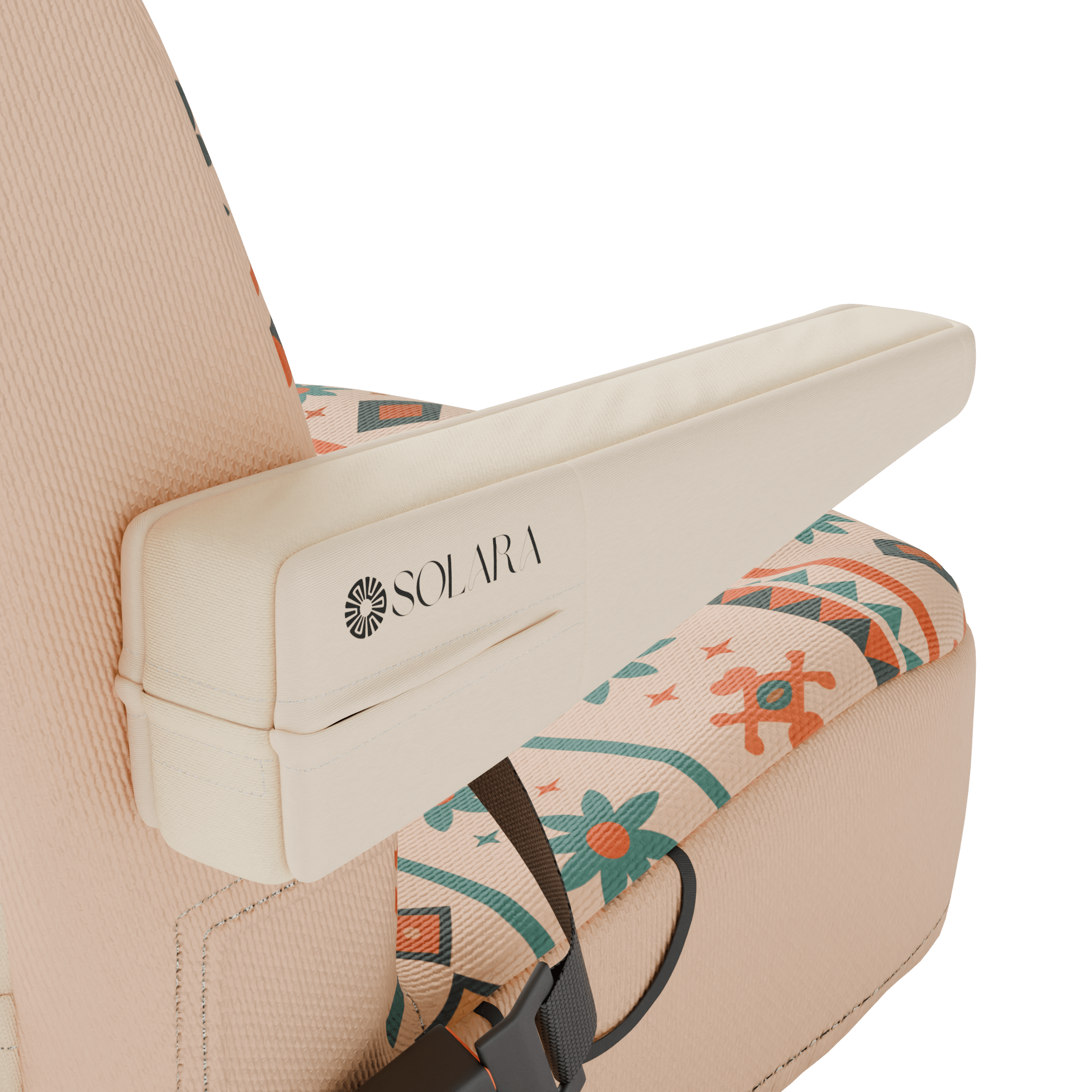 Solara Canyon armrest cover - earth-tone brown detail shot