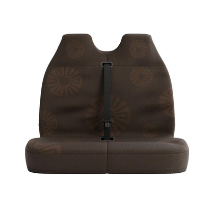Clay double front seat cover by Solara Covers for van bench seats and campers — waterproof earthy brown design
