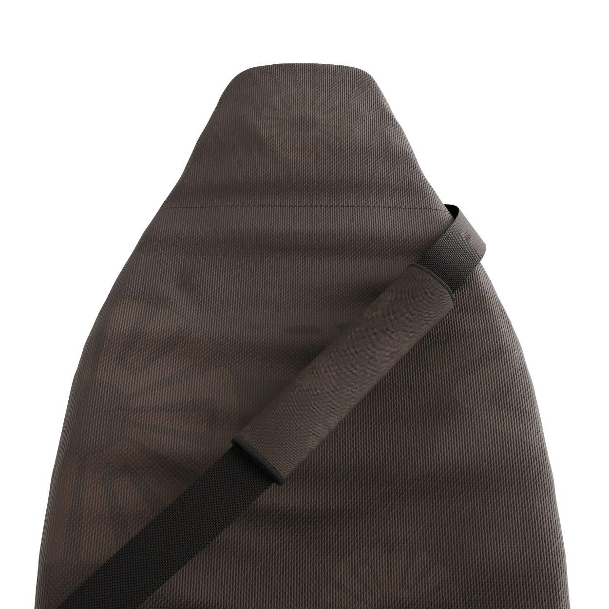 Clay seat belt covers pair installed in van — earthy brown padded sleeves | Solara Covers