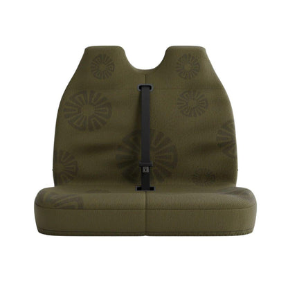 Dune double front seat cover by Solara Covers for van bench seats and campers — waterproof olive green design