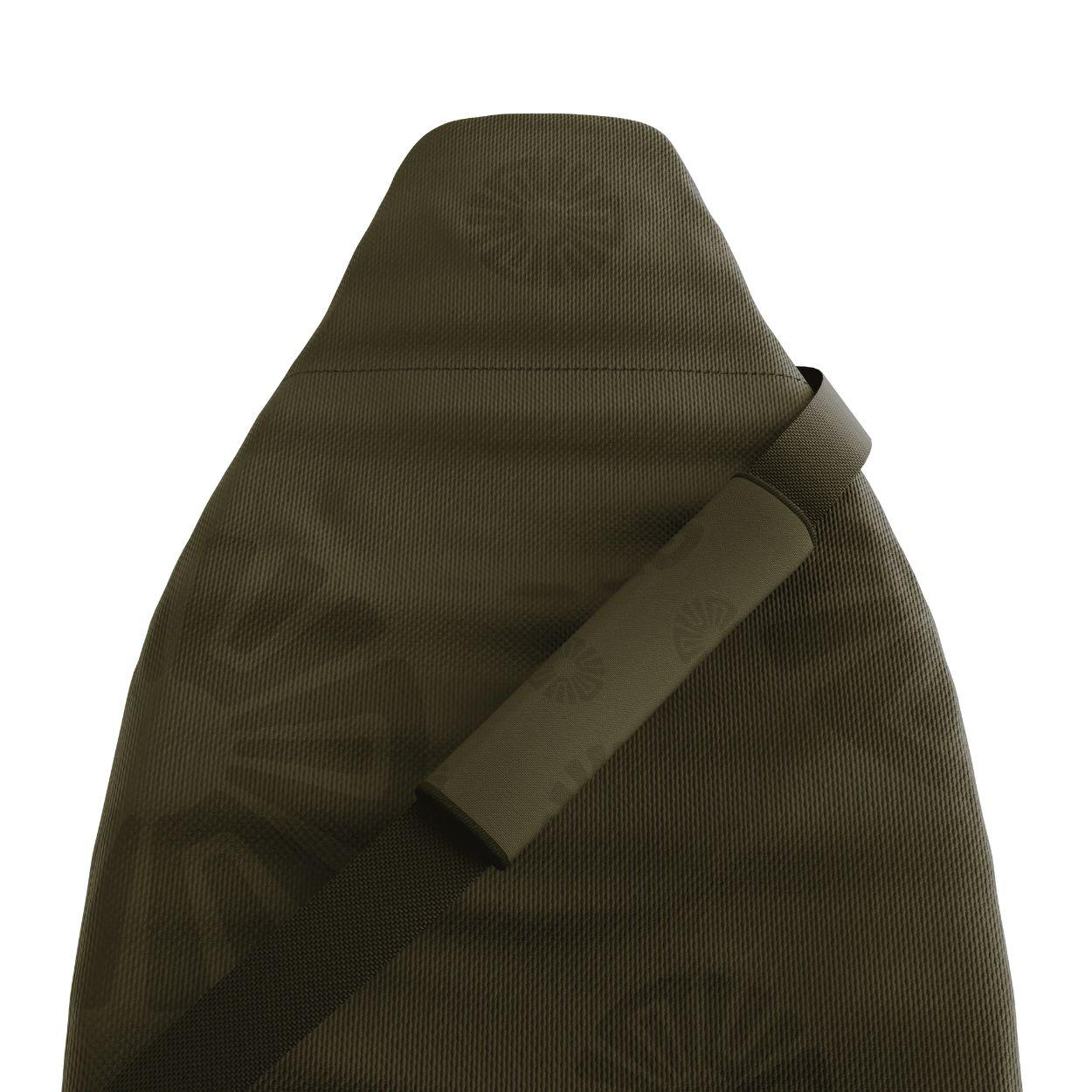 Dune seat belt covers pair installed in van — olive green padded sleeves | Solara Covers