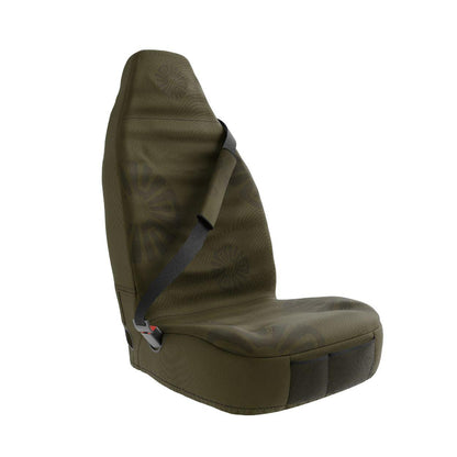 Dune padded seat belt covers by Solara Covers for cars, vans and SUVs — waterproof olive green design