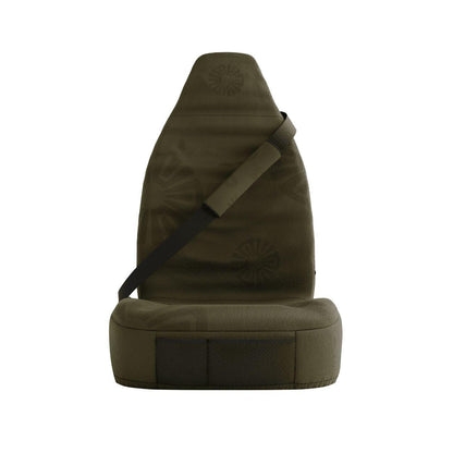 Dune seat belt sleeves styled in vehicle interior — olive green padded comfort | Solara Covers