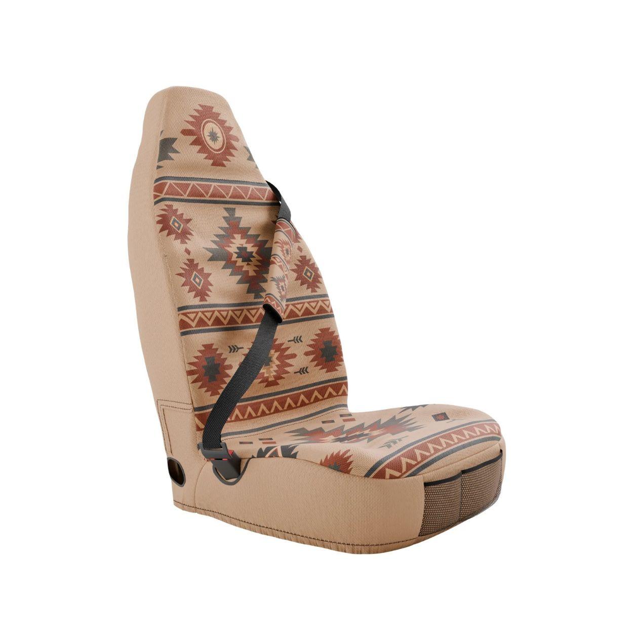 Indigo padded seat belt covers by Solara Covers for cars, vans and SUVs — waterproof cream and blue design