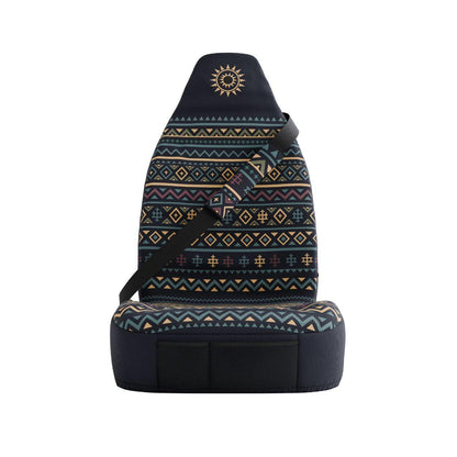 Lima seat belt sleeves styled in vehicle interior — navy and orange padded comfort | Solara Covers