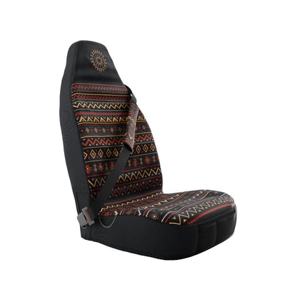Luna padded seat belt covers (pair) by Solara Covers — black and multicolor, machine washable
