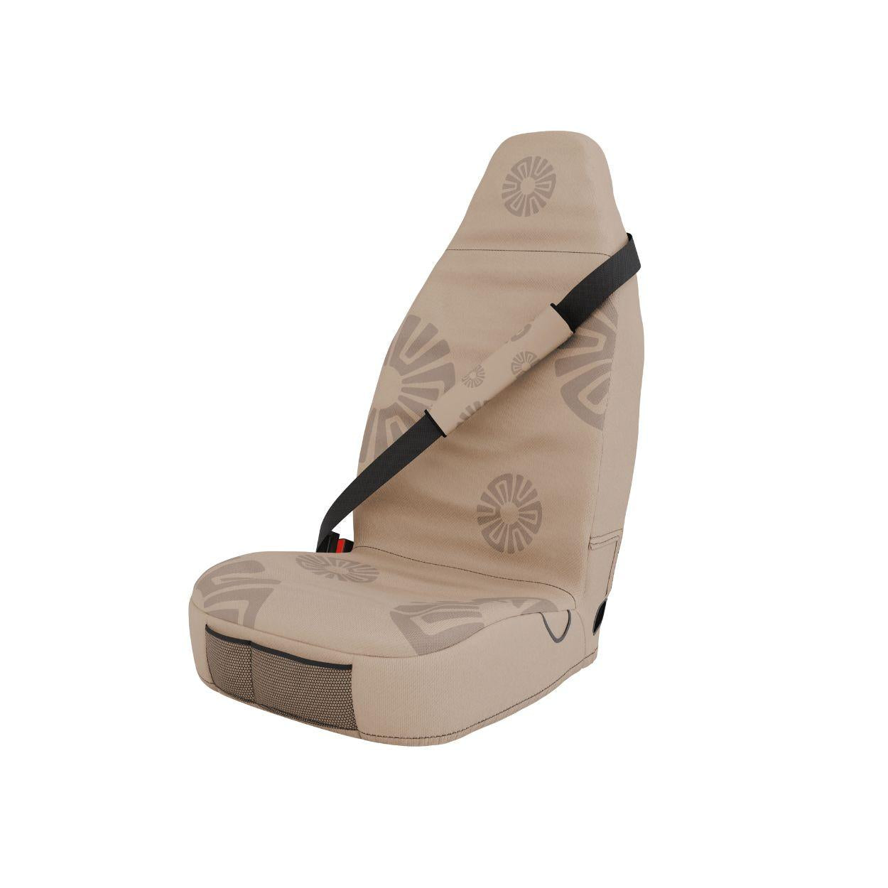 Sand padded seat belt covers (pair) by Solara Covers — minimalist beige, machine washable