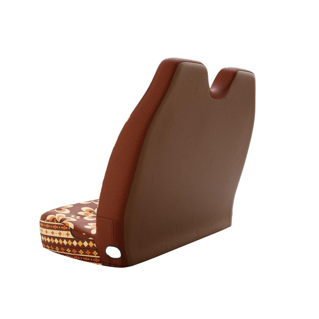 Sedona Aztec double front cover styled in van interior — red-rock desert bench seat protection | Solara Covers