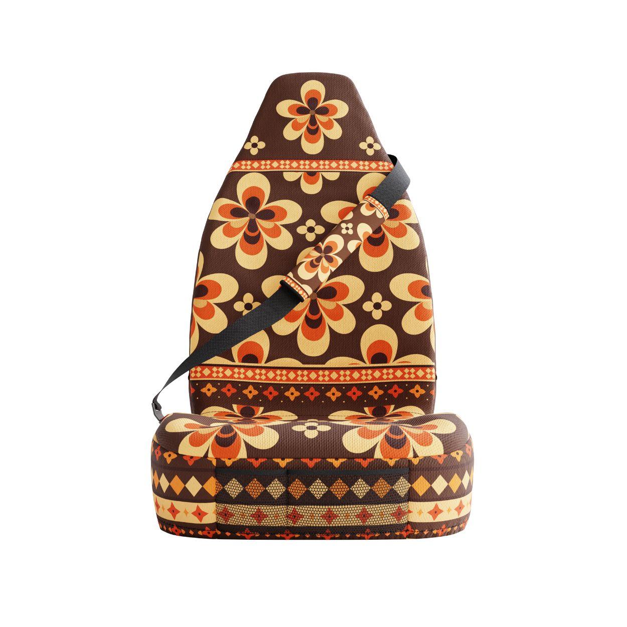 Sedona padded seat belt covers by Solara Covers for cars, vans and SUVs — waterproof desert floral design
