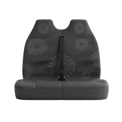 Stone Grey double front seat cover by Solara Covers for van bench seats and campers — waterproof charcoal grey design