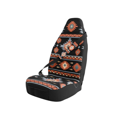 Zara padded seat belt covers (pair) by Solara Covers — black, red and orange, machine washable