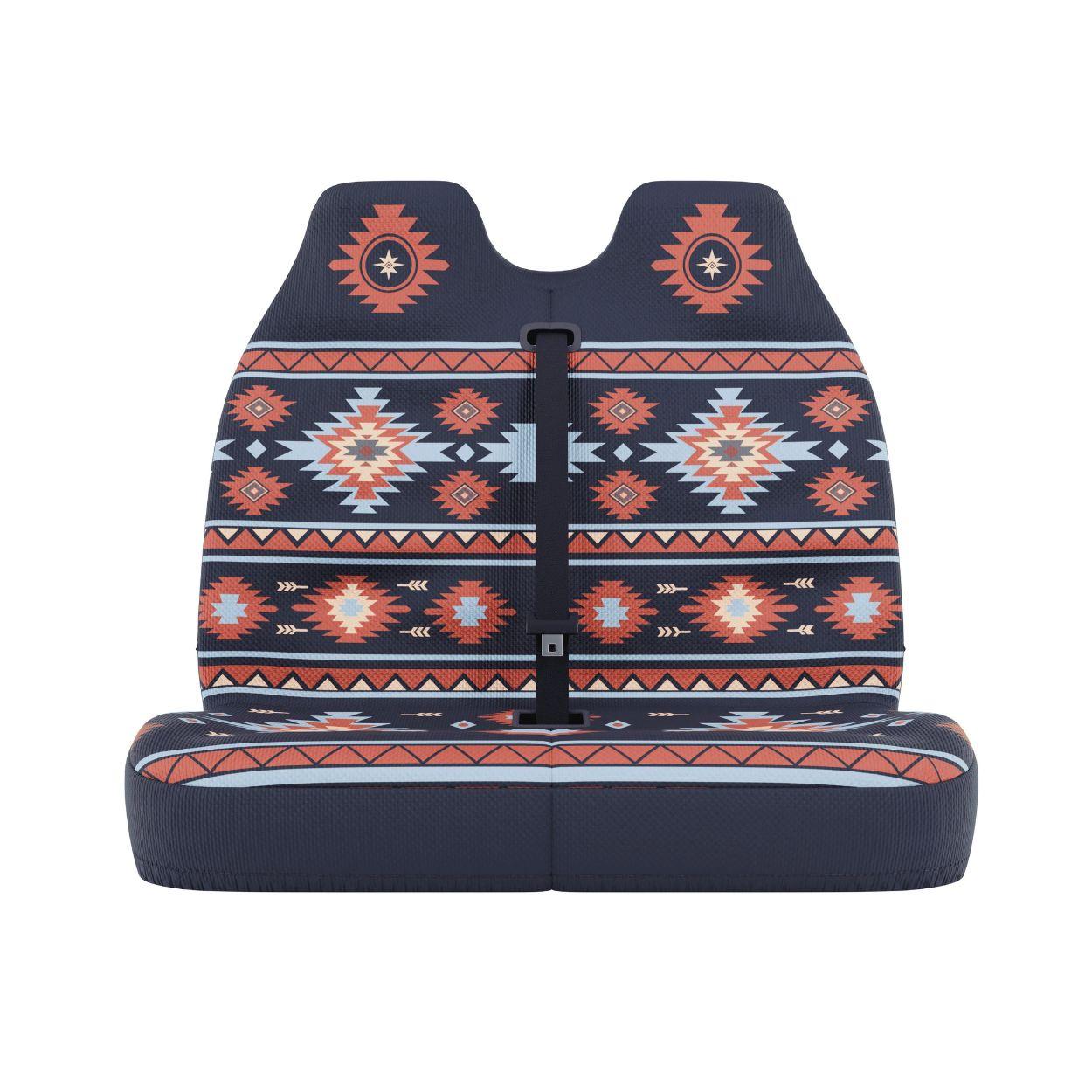 Zara Navy double front seat cover by Solara Covers for van bench seats and campers — waterproof deep navy blue design